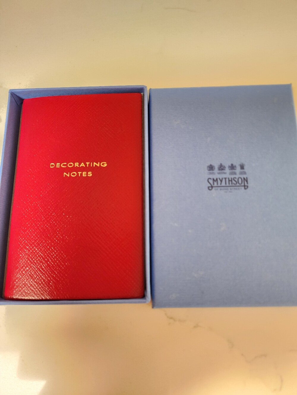Smythson Of Bond Street Red Leather Decorating Notes Notebook